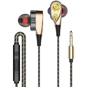 3.5Mm Koptelefoon Headset Dual-Dynamische Quad-Core Luidspreker Met Microfoon Volumeregeling Muziek Headset Bass Earphonesdropshipping