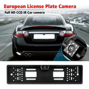 Achteruitrijcamera Europese Nummerplaat Frame Ccd Hd Auto Achteruitrijcamera Backup Reverse Camera Met 8-Led nachtzicht