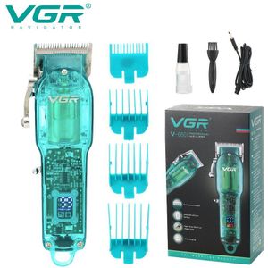 Vgr Transparante Tondeuse Usb Oplaadbare Tondeuse Mannen Haar Snijmachine Professionele Kapsel Machine Kapper Clipper