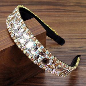 Elegante Kleurrijke Crystal Crown En Tiara Hoofdband Geometrische Rhinestone Boutique Haarband Voor Vrouwen Mode Haaraccessoires