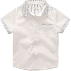 Jongens Shirts Zomer Turn-down Kraag Kinderen Katoenen Witte Shirts Voor Boy Korte Mouwen Kinderen Casual Tops BC109