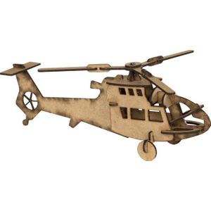 Vreugde En Speelgoed Houten Helicopter Schilderij Set-6 'Lı Verf + Borstel Inbegrepen 424075403