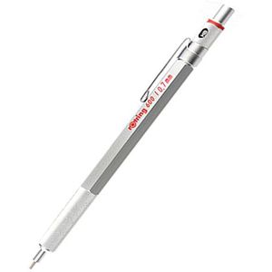 Rotring 600 0.5Mm/0.7Mm Vulpotlood Zwart/Zilver Metalen Automatische Potlood 1 Stuk