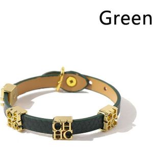 Brief Pu Leer Goud Kleur Naam Rvs Armbanden Bangle Voor Vrouwen Mode-sieraden LB009