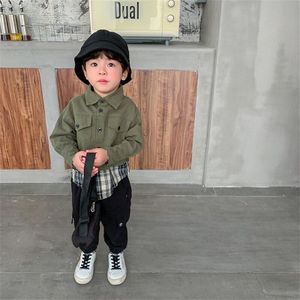 Lente Herfst Jongens Plaid Patchwork Lange Mouwen Shirts Kids Chic Koreaanse Casual Tops