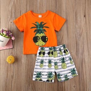 Pasgeboren Kind Baby Boy Kleding Ananas Gedrukt Tops T-shirt Shorts Broek Outfits