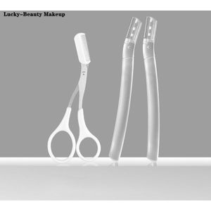 3Pcs Transparante Wenkbrauw Trimmer Pro Veilig Scheren Scheermessen Grote Maat Blade Vrouwen Gezichtsverzorging Hair Removal Tools Make Scheerapparaat mes