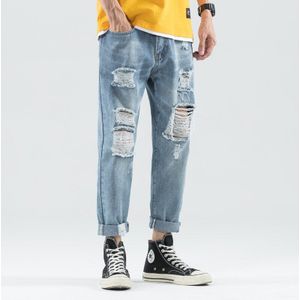 Iidossan Mode Gat Mannen Denim Jeans Zomer Hiphop Jeans Casual Streetwear Denim Broek Vrouwen Regular Fit Top Jeans