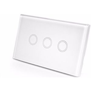SESOO ONS Standaard Afstandsbediening Schakelaars 3 Gang 1 Manier, Draadloze Afstandsbediening Muur Touch Switch, crystal Glass Smart Switch