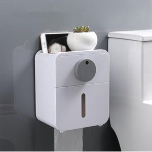Toiletrolhouder Waterdichte Wandmontage Voor Toiletpapier Lade Papierrol Buis Opbergdoos Lade Tissue Doos Plank Badkamer