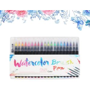 20 kleur Premium Schilderen Zachte Borstel Pen Set Aquarel Markers Pen Effect Beste Voor Kleurboeken Manga Comic Kalligrafie
