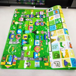 Baby Kruipen Speelkleed 1.5*1.8 Meter Klim Pad Double-Side Fruit Letters Dier Opvouwbare Baby Speelgoed Playmat kids Tapijt Baby Spel