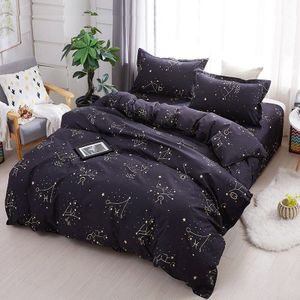 Constellatie 3/4 stuks moderne beddengoed set Dekbedovertrek Bed Cover Vlakke Plaat Kussenslopen Beddengoed Linnen Set