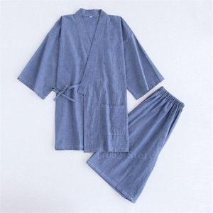 Japanse Kimono Katoenen Pyjama Mannen Samurai Kostuum Badjas Haori Yukata Jinbei Set Nachtkleding Korte Mouw Vrouw Japan Kleding