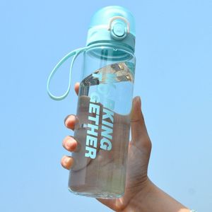 500ML Sport Water Flessen Eiwit Shaker Outdoor Reizen Draagbare Lekvrij Transparante Plastic Student Drinkfles