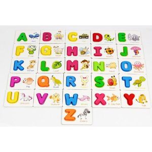 Baby Educatief Kaarten Engels Leren Games Brief Flash Kaarten Voor Kinderen Houten Kids Kaarten Boek Leren Puzzel Speelgoed