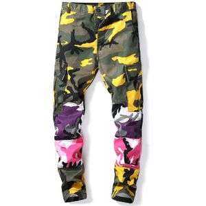 Camo Patchwork Cargo Broek Mannen Hip Hop Casual Camouflage Broek Streetwear Joggers Joggingbroek NXP12