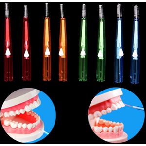 10 stks/partij Volwassenen Orthodontische Zorg Push-pull Rager Massage Tandvlees Tandenstoker Dental Cleaning Borstels 0.7 0.8 1.0 1.2mm