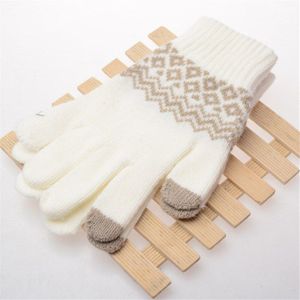 Winter Warm Touch Screen Handschoenen Aangekleed Wollen Wanten Mannen Vrouwen Kasjmier Geometrische Crinkle Handschoenen Touch Luvas