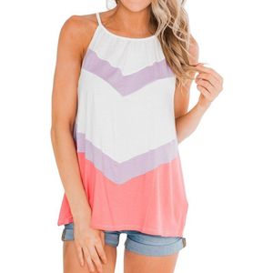 Flowy Tank Top Zomer Leuke Kleur Blok Halter Losse Casual Vrouwen Camis Tank Tops