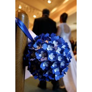 Rozenblaadjes bruiloft decoratie blauw ronde satin bloemen kralen bal buque de noiva bruiloft accessoires boeket de mariage