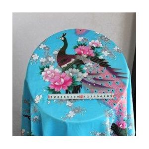 100cm * 148cm Elegante Pauw Print Satijn Blauw Materiaal Voor Jurk Cheongsam Shirt Sjaal Beddengoed Stoffen