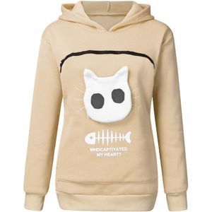 winter vrouwen hooded sweatshirts vrouwen Sweatshirt Animal Pouch Hood Tops Carry Kat Ademend Trui sweatshirts