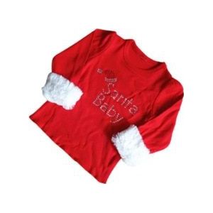 Baby T-shirt Meisjes Kerst Lange Mouw Tops 12M Tot 2T Santa Baby Kleding Kostuum Kleding Zachte Katoen tee Shirt Outfit