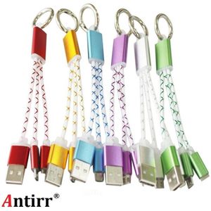 Antirr Snelle 2in1 Micro USB 8pin Metalen Sleutelhanger USB Sync Gegevens Charger Cable voor iPhone 5 5s 6 6s 7plus Andirod Samsung