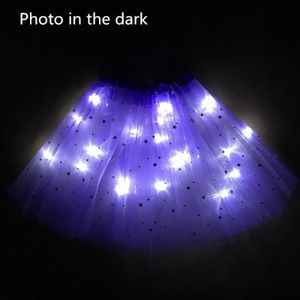 Licht Led Meisje Kids Kleding Ster Tutu Rok Princess Party Tutu Tulle Pettiskirt Kind Ballet Dans Halloween Rood