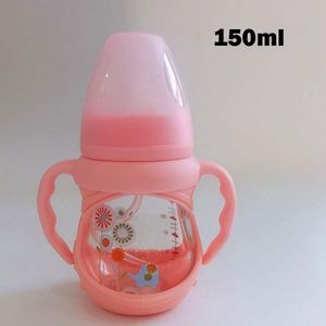 150/240Ml Kindje Glazen Fles Anti Koliek Brede Hals Met Afneembare Handvat Zuigfles Voor Pasgeboren Baby Peuter bpa Gratis 8Oz