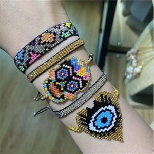 Zhongvi Schedel Armband Halloween Sieraden Voor Vrouwen Pulseras Maken Miyuki Kralen Armbanden Hand Geweven Sieraden