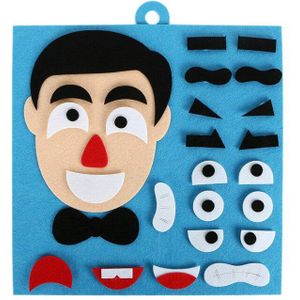 Gezichtsuitdrukkingen Diy Vilt Handgemaakte Stickers Speelgoed Voor Kinderen Emotie Veranderen Puzzel Leermiddelen