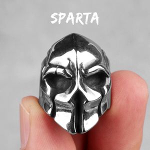 Roestvrij Staal Mannen Ringen Spartan Helm Warrior Schedel Punk Rock Gothic Voor Biker Mannelijke Jongen Sieraden Creativiteit
