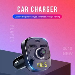 Vehemo 12 V-24 V 3.1A Type-C Dual USB Muziek Bluetooth Car Kit MP3 Handsfree TF Card draagbare Mic