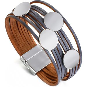 Amorcome Boho Sequin Charm Lederen Armbanden Voor Vrouwen Mode Dames Multilayer Slanke Strips Wrap Armband Vrouwelijke Sieraden