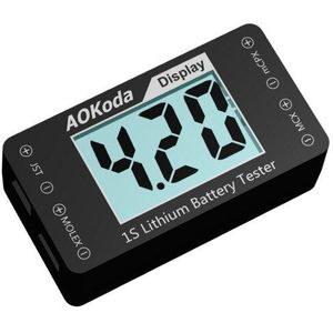 AOKoda AOK-041 1 S Lithium Batterij Tester Indicator voor Checker Voor JST MOLEX mCPX MCX Plug Connector Batterij Voltage Volt DIY