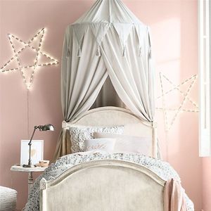 Ins Nordic Kids Klamboe Kwastje Kant Kinderen Tent Dome Bed Klamboe Chiffon Klamboe Kids Meisje Kamer decoratie