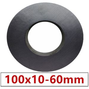 1Pcs Ring Ferrietmagneet 100X10 Mm Gat 60Mm Permanente Magneet 100Mm X 10 Mm Zwart ronde Luidspreker Keramische Magneet 100*10 100-60x10mm