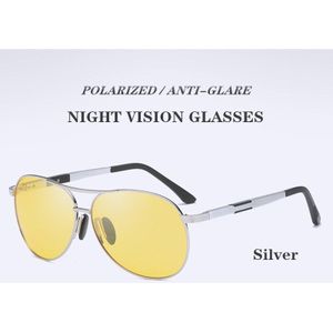 Kaixing Aluminium Luchtvaart Anti-Glare Rijden Zonnebril Mannen Vrouwen Vintage Geel Nachtzicht Bril Gepolariseerde Shade Eyewear