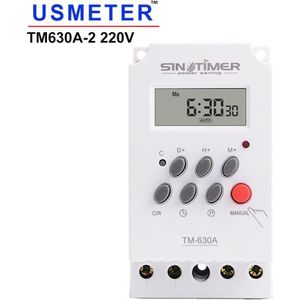 TM630A 220 Vac 30A Zware Belasting 4Pins 1NO 7 Dagen Wekelijkse Digitale Elektronische Timer Vermogen Tijdschakelaar 12H 24H Schakelaar Colck