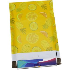 100pcs 25.5x33cm 10x13 inch Geel Fruit patroon Poly Mailers zelfbenoemde plastic envelop tas/sneeuwpop patroon bags