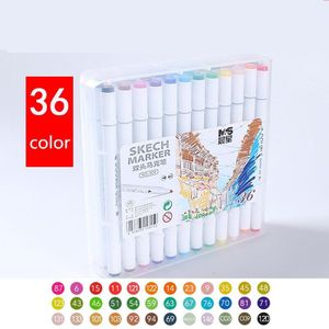 Journal Notebook 12/18/24/36 Kleuren Schetsen Markers Borstel Pen Voor Tekening Set Markeerstiften Art Schoolbenodigdheden Briefpapier