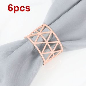 5/6Pcs Metal Hollow Servetringen Houder Goud/Roze/Sliver West Diner Handdoek Servet Ring Voor kerst Wedding Party Tafel Decor