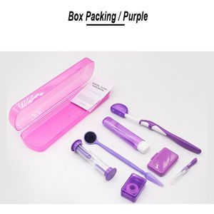 8Pcs/Set Dental Care Orthodontic Tools Kits Oral Hygiene Toothbrush + Interdental Brush + Mouth Mirror + Floss + Protective Wax