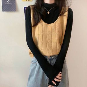 Vest Vrouwen Dagelijks Mouwloze Stijlvolle Basic Solid Lady Kleding College Populaire Leisure Truien Bovenkleding Gebreide Tender Ulzzang