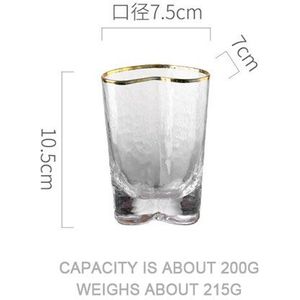 Hartvormige Glazen Kom Chic Golden Rim Crystal Transparante Kom Mok Ontbijt Fruit Slakom Melk Mok Thuis Servies 1 pc