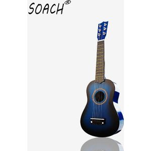 Soach 21 Inch Akoestische Gitaar Zwart Blauw Shirt Hout 6 String Houten Kinderen Spelen Muziekinstrumenten Beginner