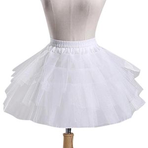 Mode Meisjes Prinses Rok Effen Kleur Elastische Taille Bruidsmeisje Bruiloft 4 Layer Onderrok Meisje Tutu Mesh Rokken NSV7