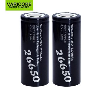 1-6 stks VariCore 26650 Li-Ion Batterij 3.7 v 5200mA V-26D Ontlader 20A Power batterij voor zaklamp E- gereedschap batterij